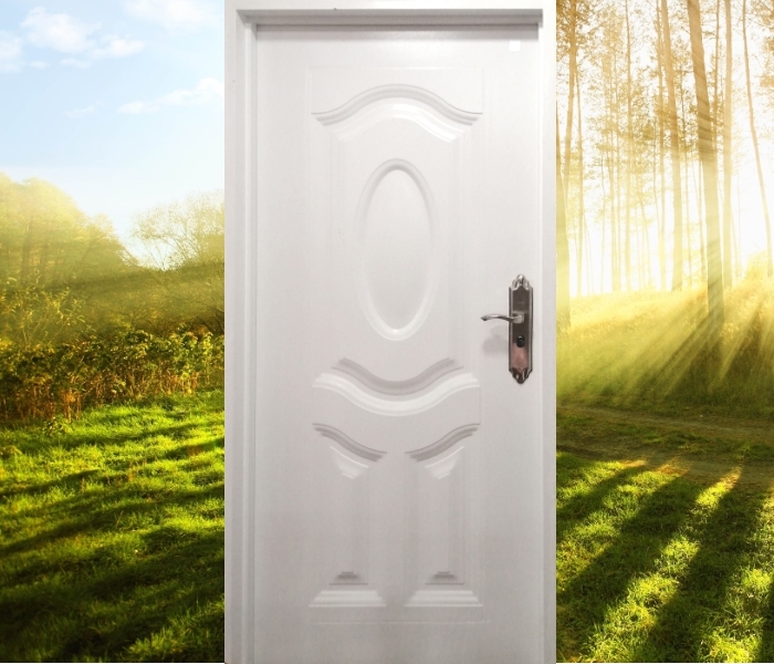 A white security door from security door supplier in Malaysia